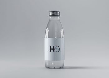 Mini Glass Water Bottle Mockup