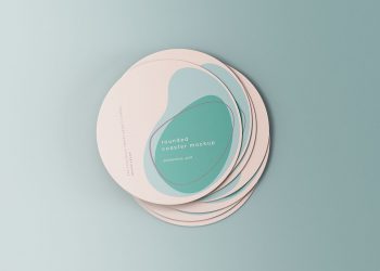 Minimal Rounded Coasters Mockup