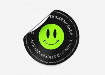 Peeling Off Sticker Mockup