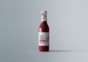 Sauce Glass Bottle Mockup