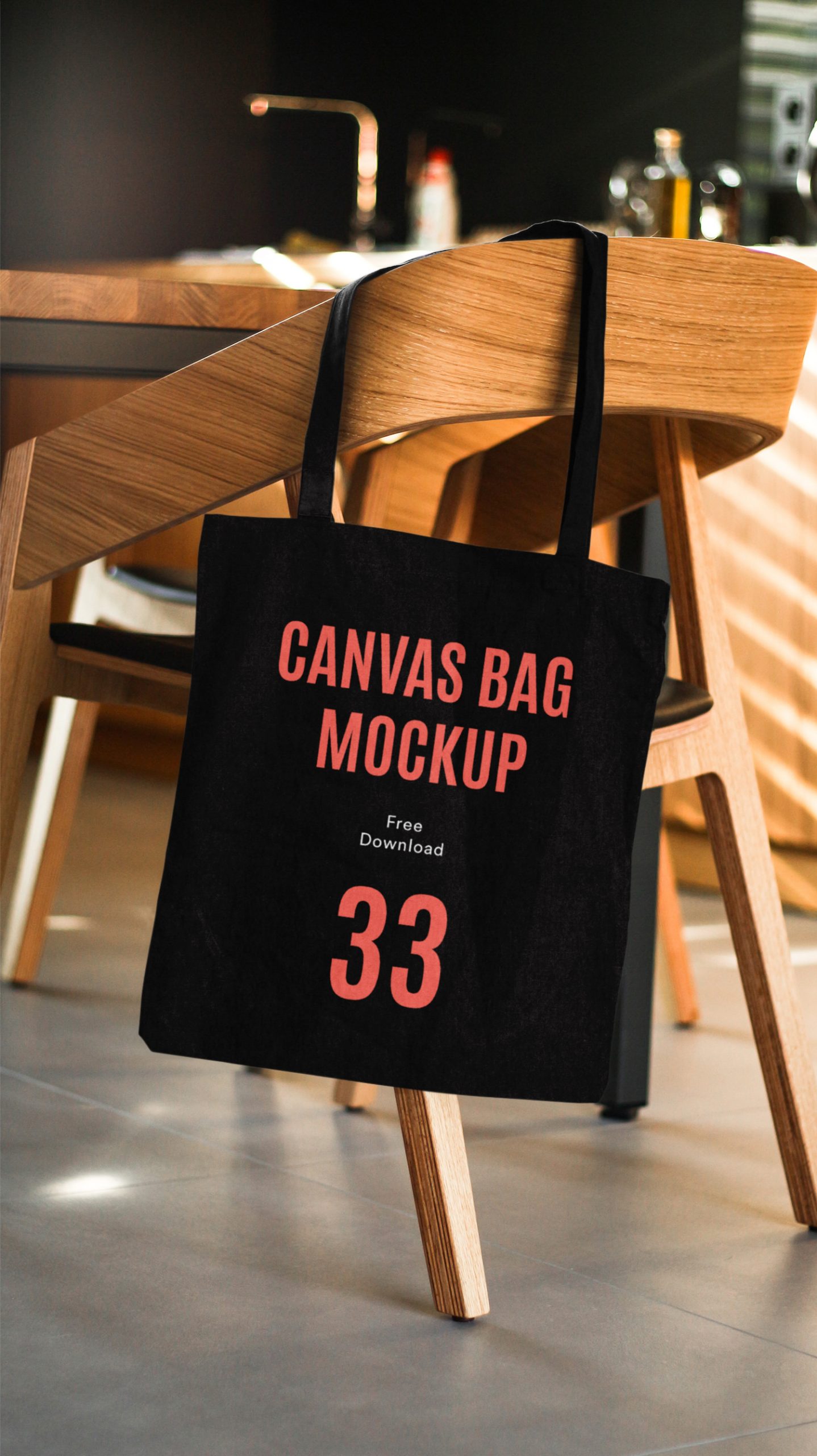 Canvas Bag on Chair Mockup