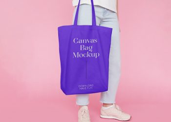 Canvas Bag with Jeans Mockup