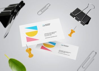 Falling Business Cards Mockup