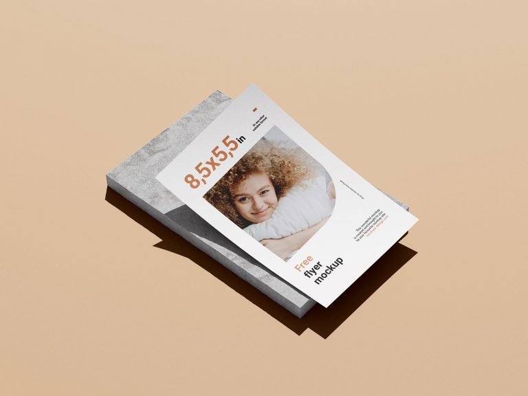 A5 Float Floating A5 Flyer Free Mockup | Free Mockup World