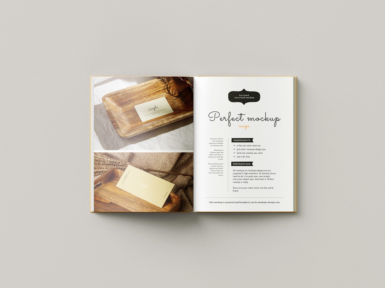 Free Hard Cover Book Mockup