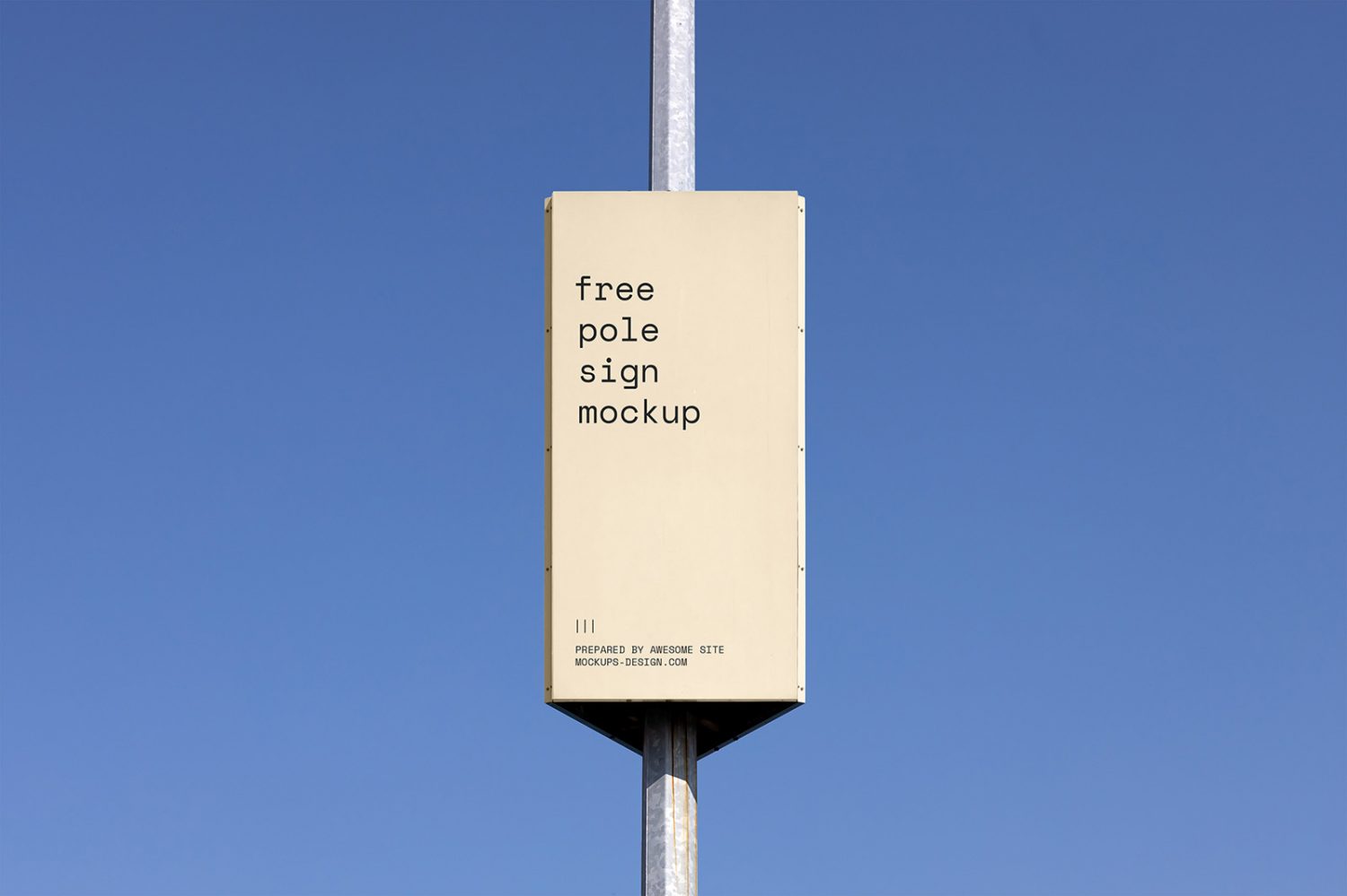 Free Pole Sign Mockup