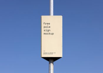 Free Pole Sign Mockup