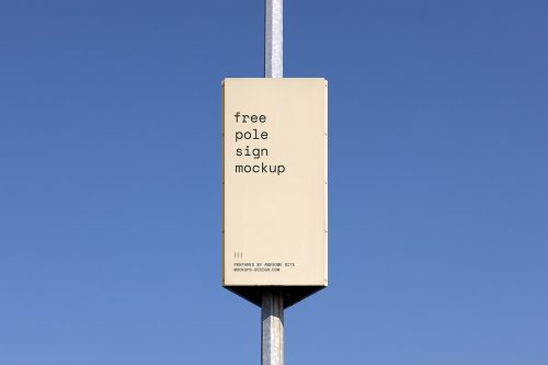 Free Pole Sign Mockup