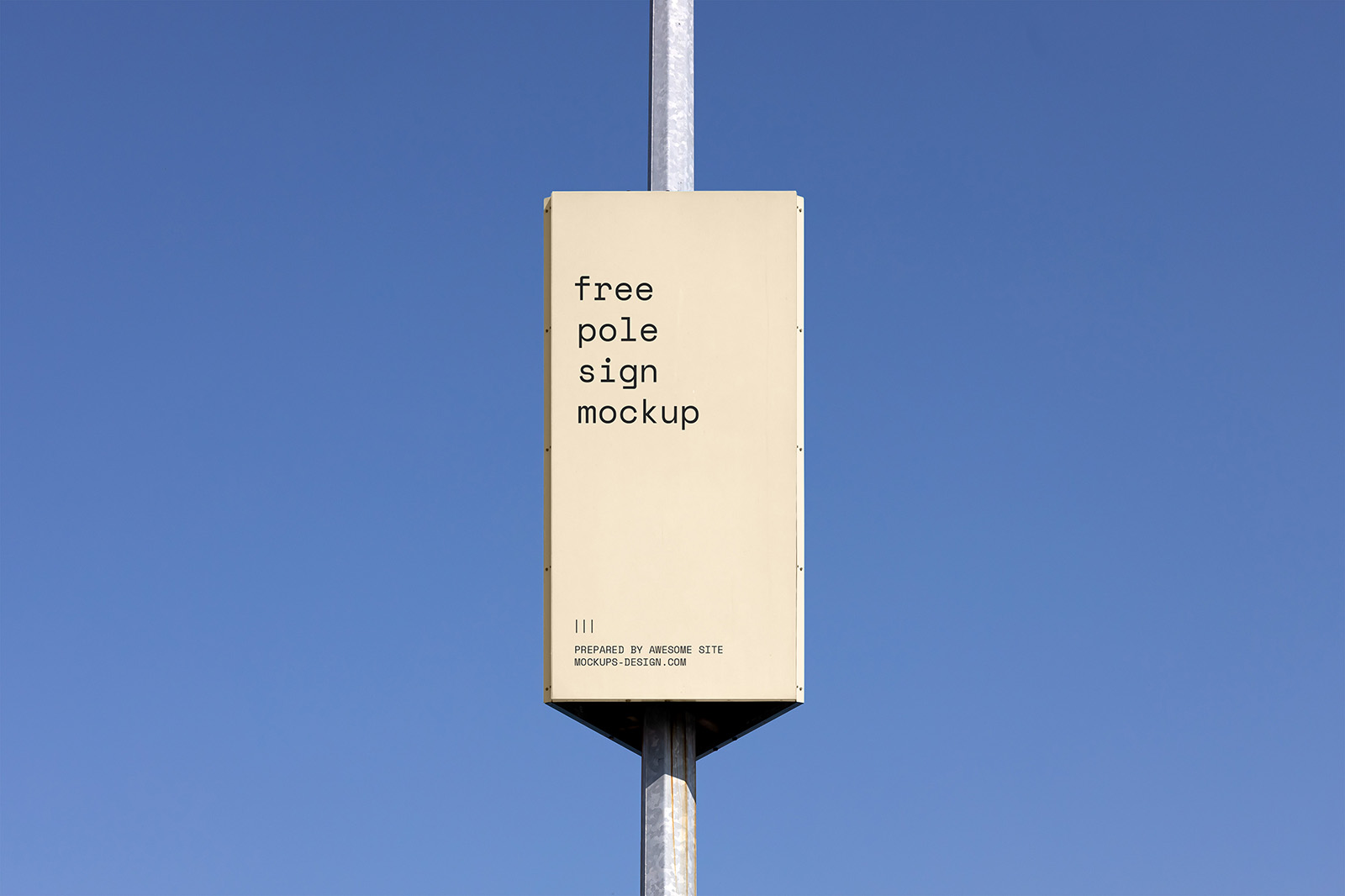 Free Pole Sign Mockup