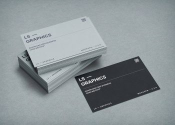 Free Stacked Business Cards Mockup PSD