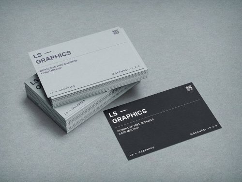 Free Stacked Business Cards Mockup PSD