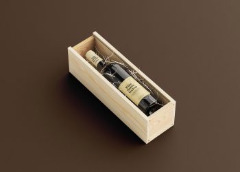 Free Wooden Wine Box Mockup