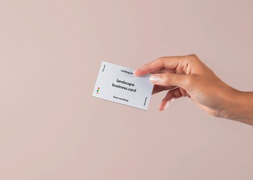 Hand Holding Psd Business Card Mockup