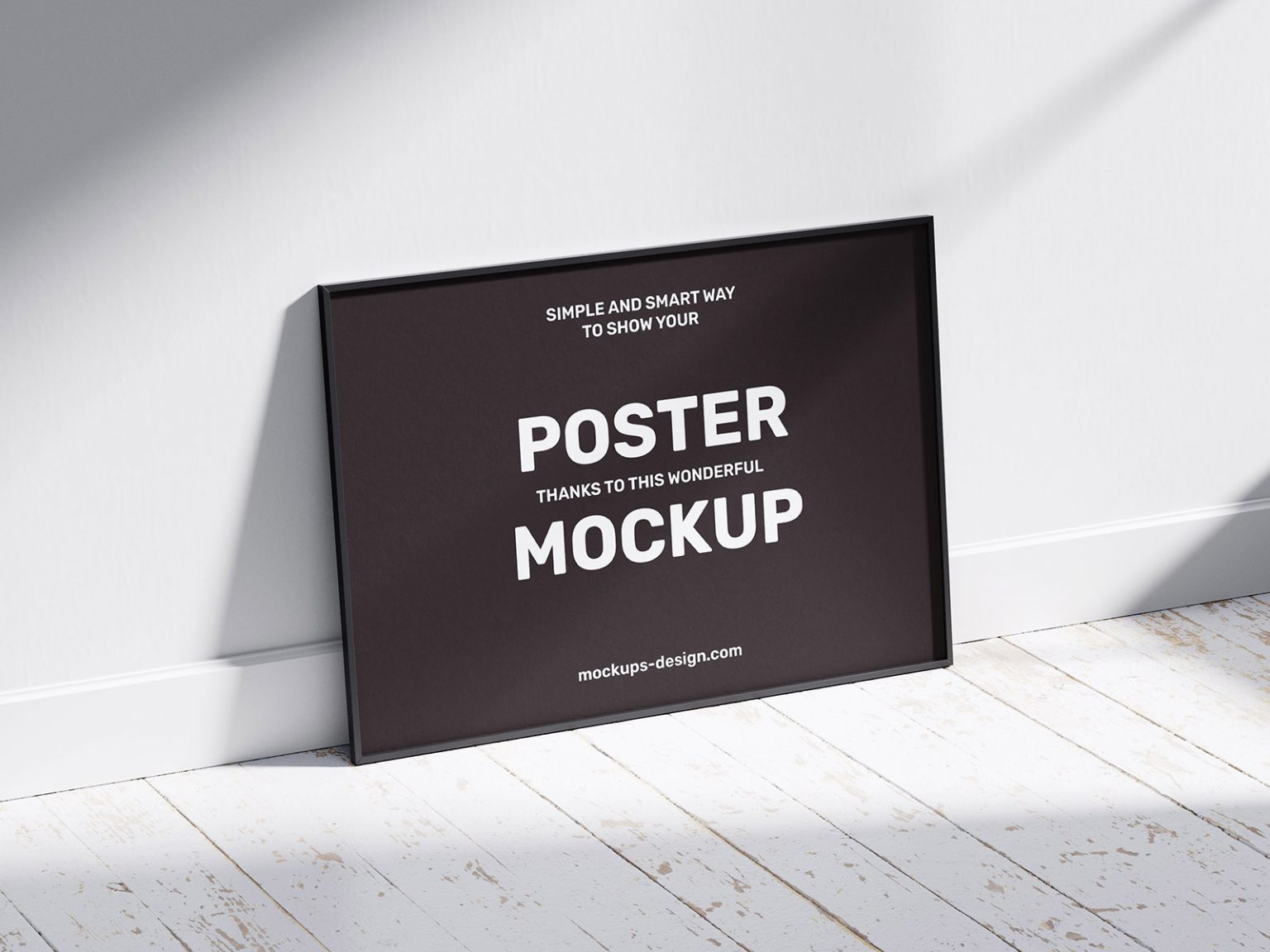 Horizontal Poster Frame Free Mockup | Free Mockup World