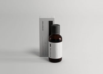 Medicine Bottle and Box Packaging Mockup