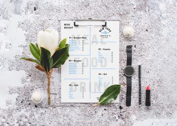 Menu on Concreate Mockup