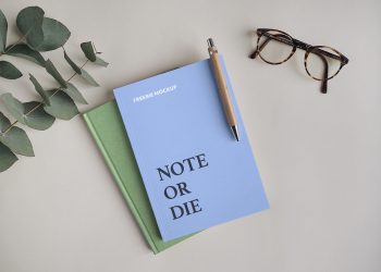 Notebook with Pen Mockup