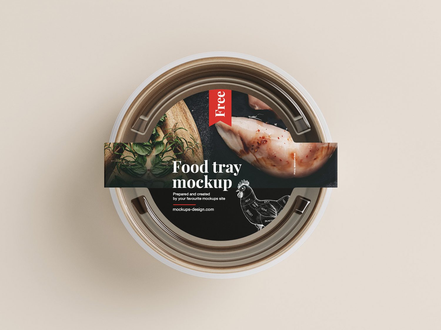 Round Food Tray Mockup