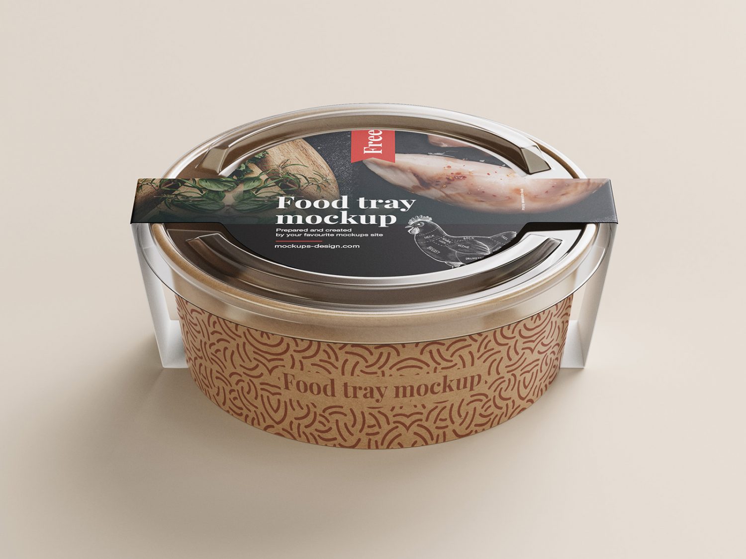 Round Food Tray Mockup