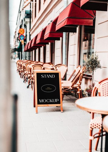 Simple Restaurant Stand Mockup