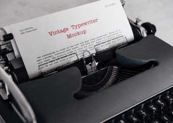 Vintage Typewriter Mockup