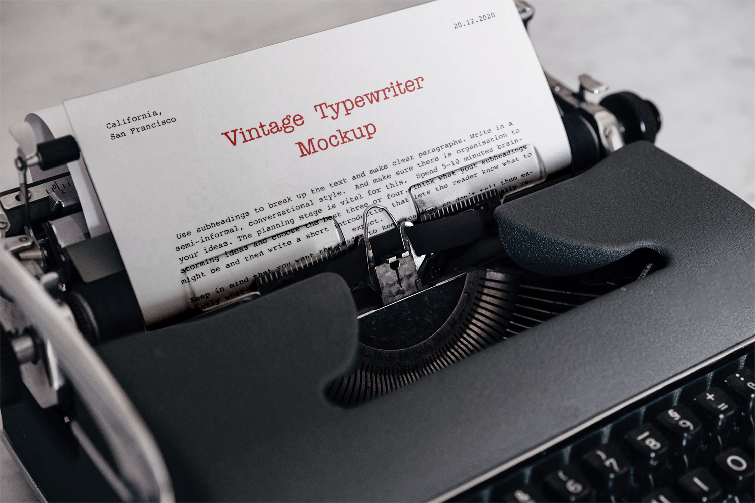 Vintage Typewriter Mockup