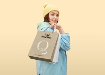 Women with Paper Bags Mockup