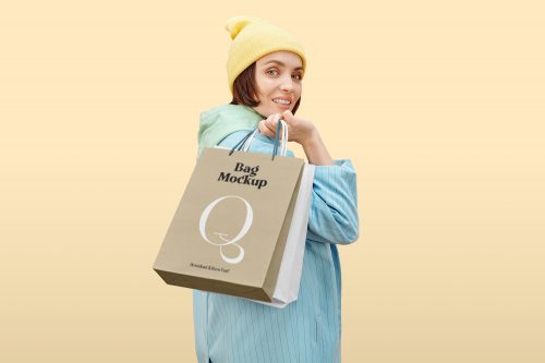 Women with Paper Bags Mockup