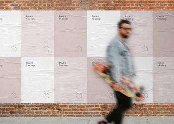 Brick Wall Posters Mockup