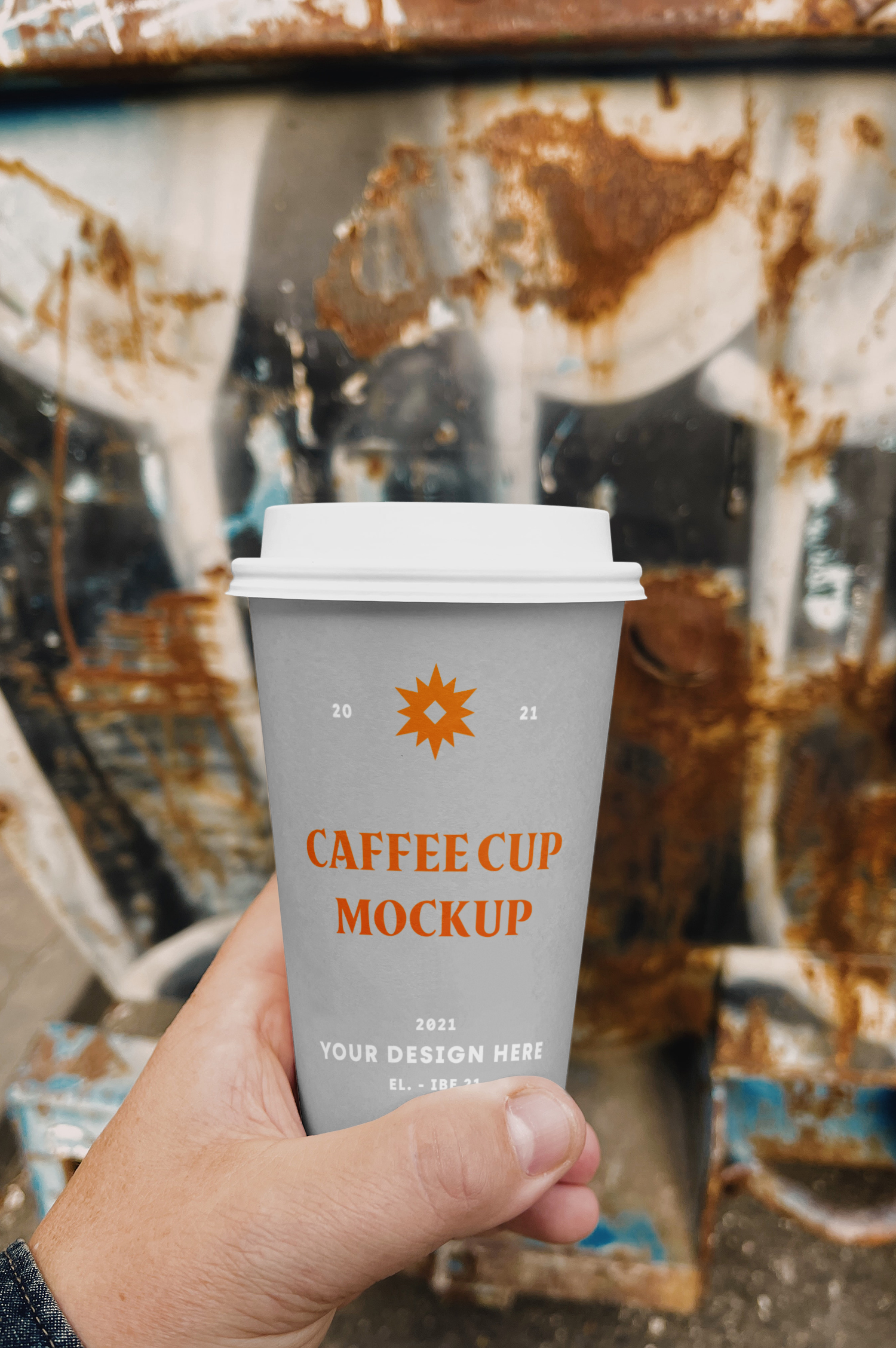 Coffee Cup on Street Mockup
