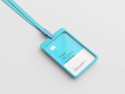 Free ID Card Holder Mockup