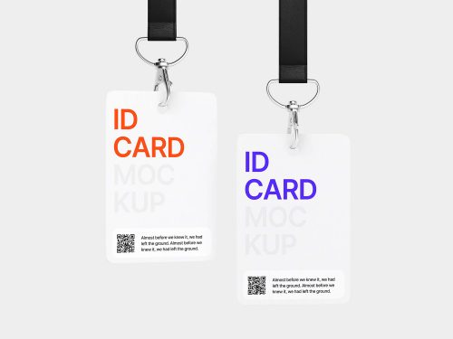 Free Realistic ID Cards PSD Mockup