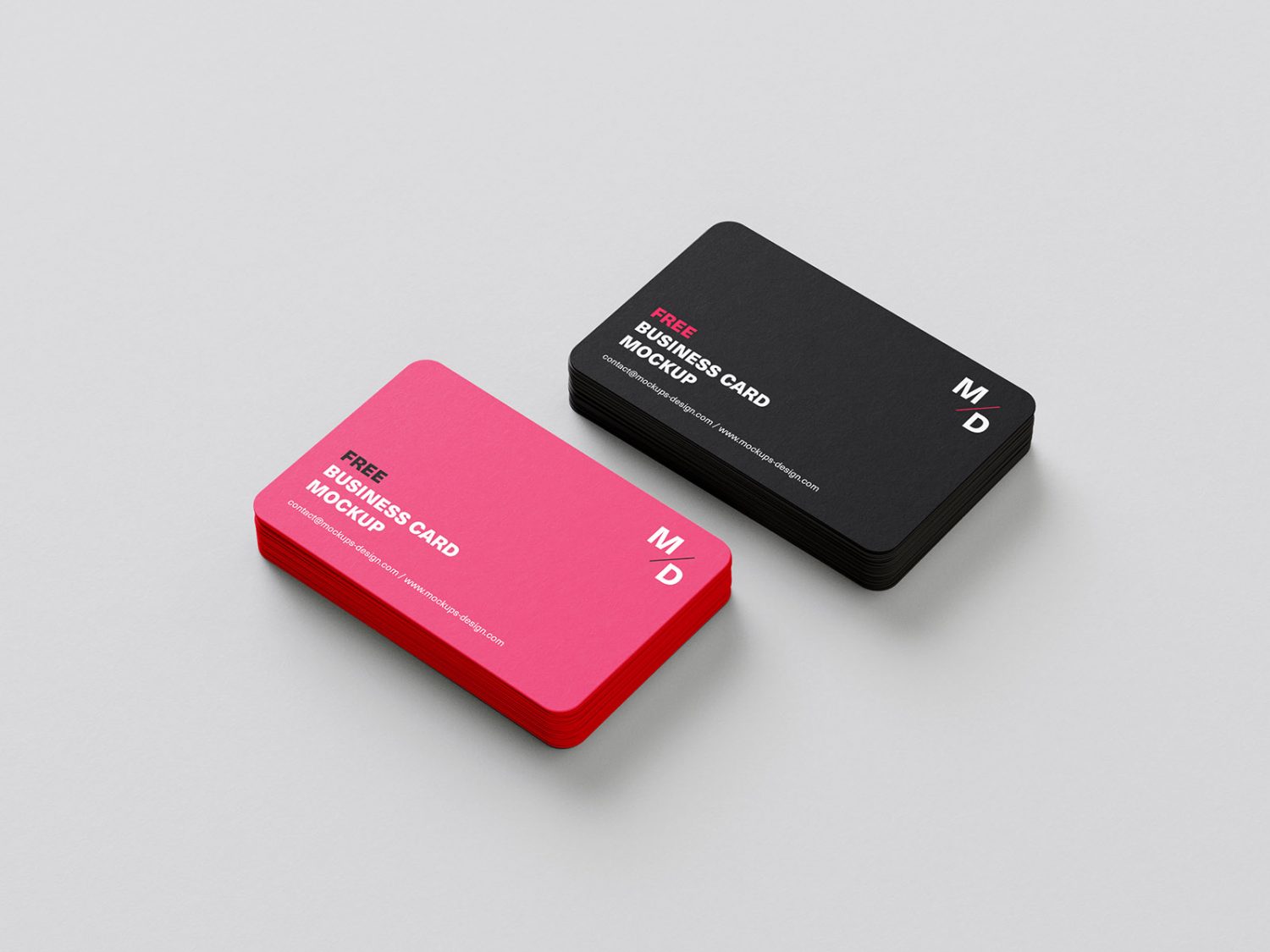 Free Rounded Business Cards Mockup