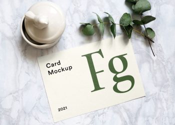 Paper Square Card PSD Mockup