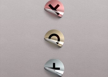 Psd Foil Sticker Badges Mockup