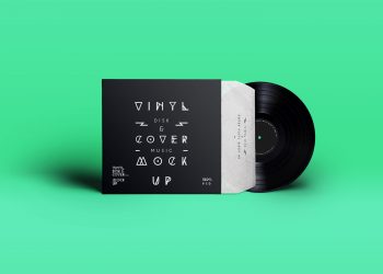 Vinyl Cover Record PSD Mockup