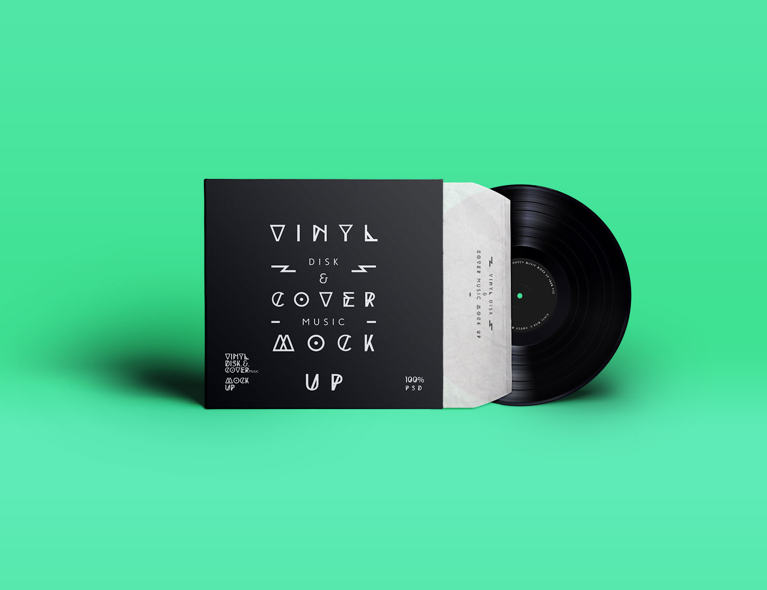 Vinyl Cover Record PSD Mockup