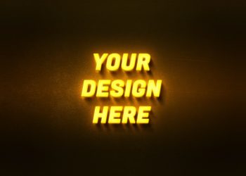 Yellow Neon Logo Mockup