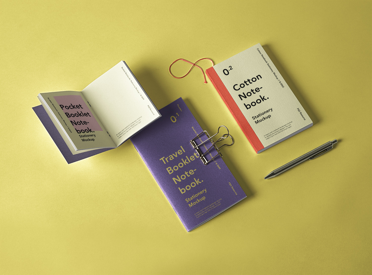 Booklet Notebook Psd Mockup Set