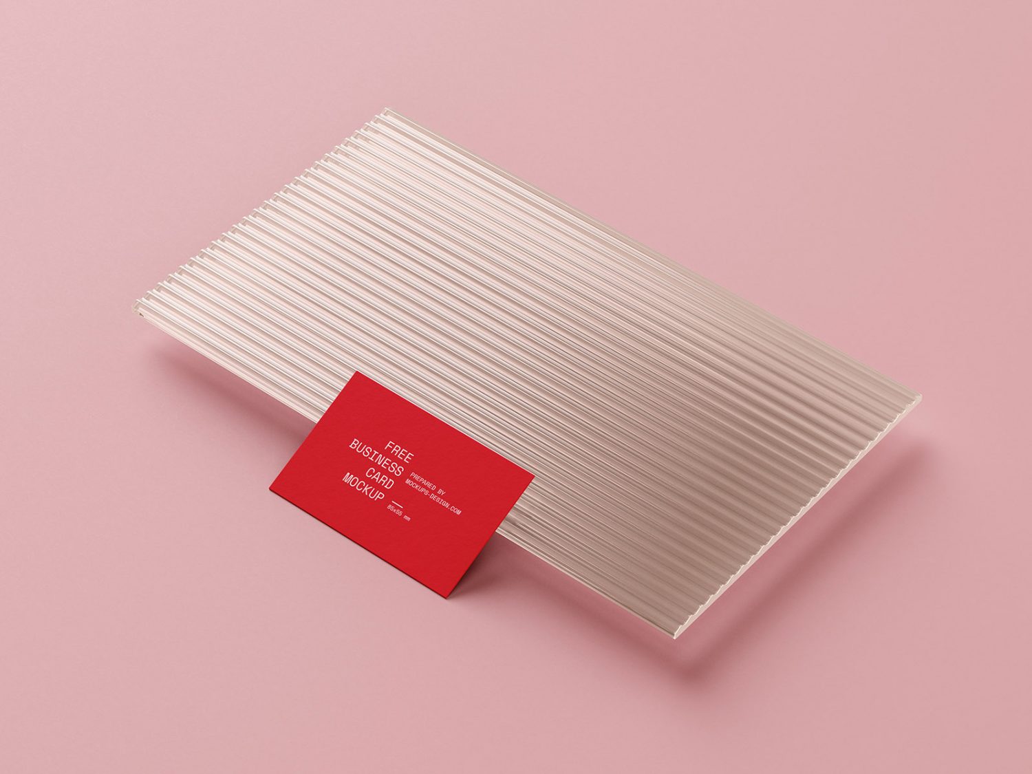 Business Cards Mockup with a Piece of Plexiglass