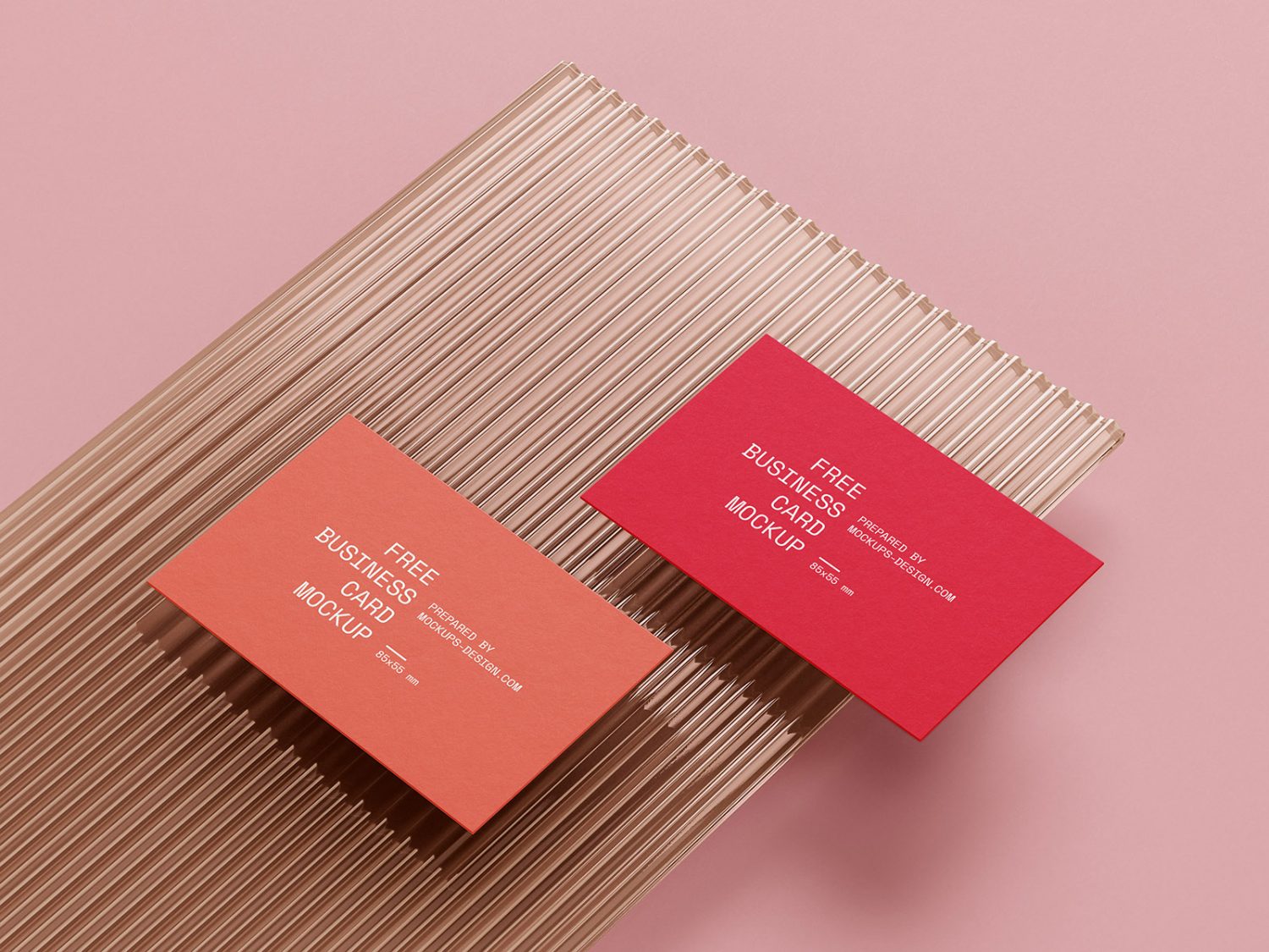 Business Cards Mockup with a Piece of Plexiglass