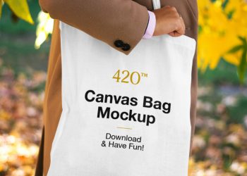 Canvas Bag with Women Mockup