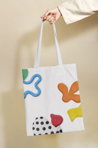 Canvas Tote Bag with Abstract Plasticine Free Mockup