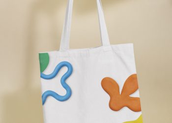 Canvas Tote Bag with Abstract Plasticine Free Mockup
