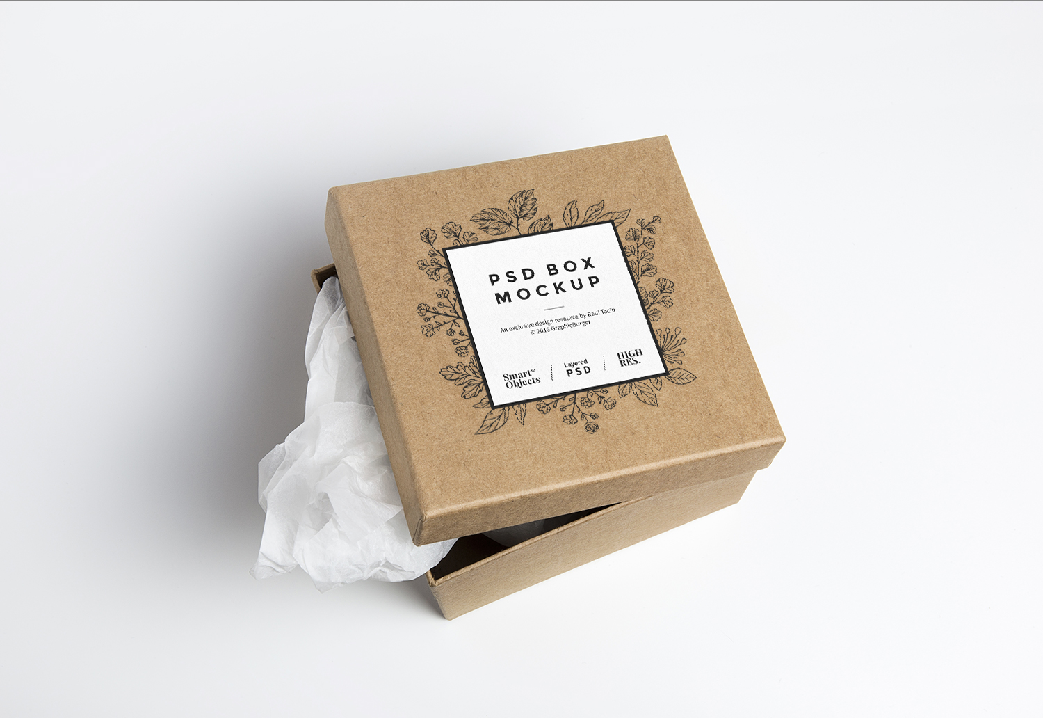 Cardboard Box PSD Mockup