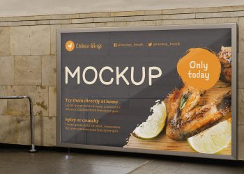 City Food Billboard Mockup Free Psd