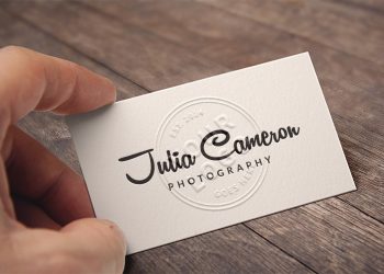 Embossed Business Card Mockup