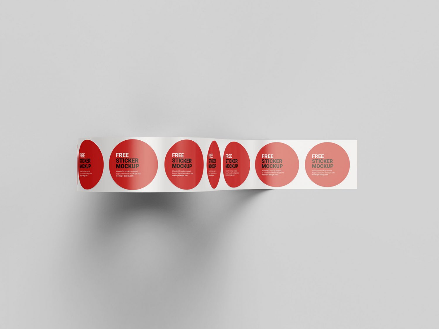 Free Round Roll Sticker Mockup