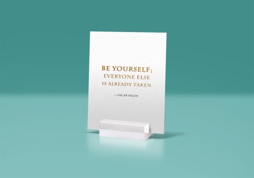 Glass Stand Display Quote Mockup