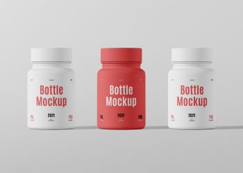 Mini Plastic Bottle PSD Mockup